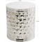 18" Silver Stainless Steel Drum Geometric Accent Table
